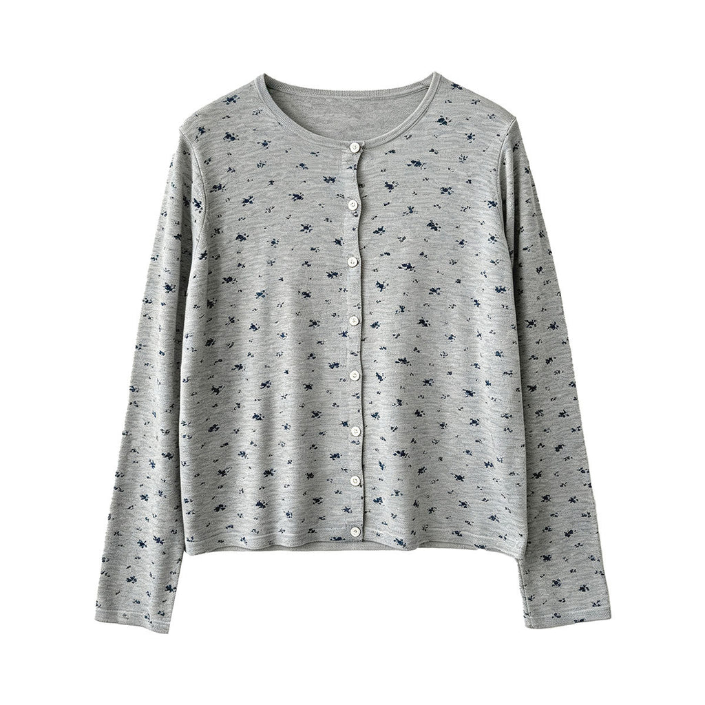 Retro Wool Floral Knit Cardigan for Women  Slim Fit Sweater Outerwear