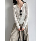 Cable Knit Wool Polo Neck Sweater for Women, Autumn New Style, Classic Preppy Look Base Layer Sweater
