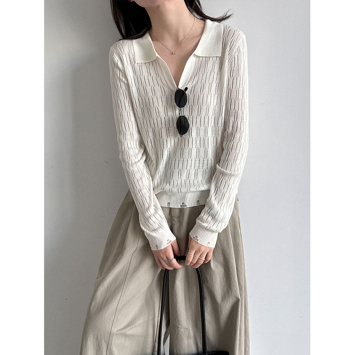 Cable Knit Wool Polo Neck Sweater for Women, Autumn New Style, Classic Preppy Look Base Layer Sweater
