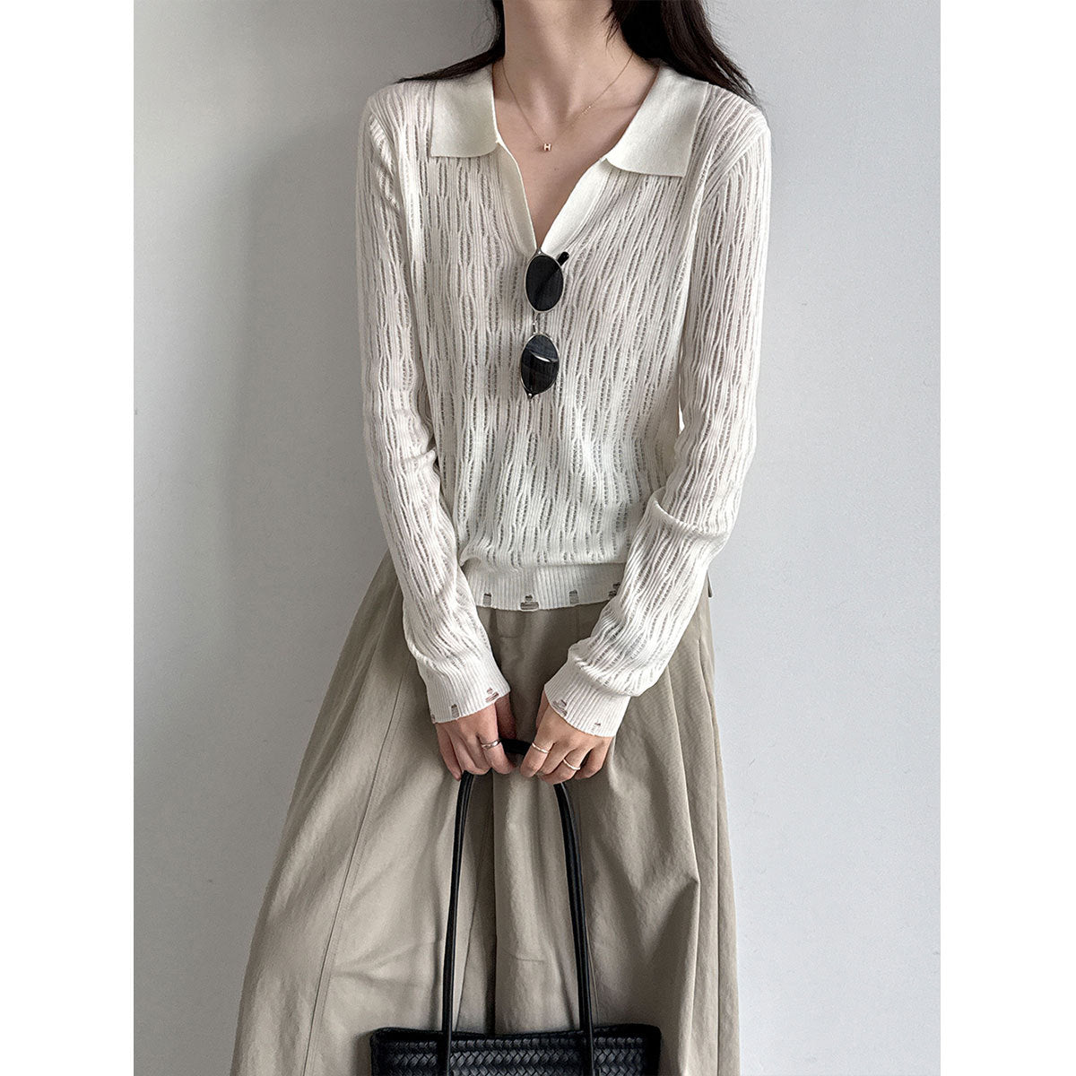 Cable Knit Wool Polo Neck Sweater for Women, Autumn New Style, Classic Preppy Look Base Layer Sweater