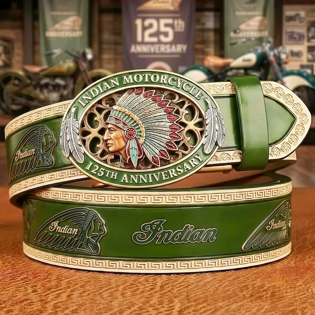 Indian Motorcycle 125th Anniversary Commemorative Leather Belt💋