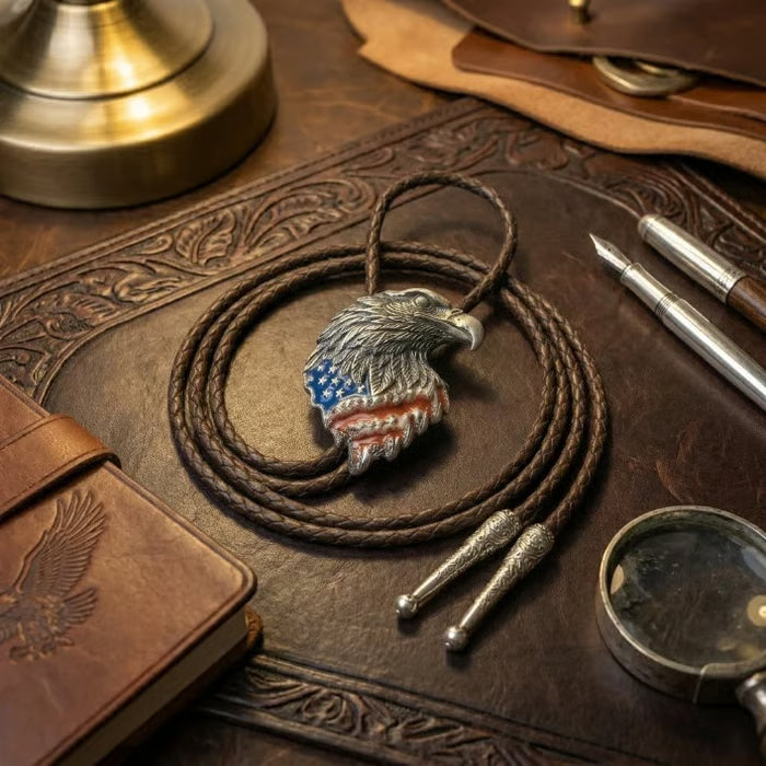 🎁🎉Only $24.99 This Week🌟🎉USA 250th Anniversary Eagle Bolo Tie💋