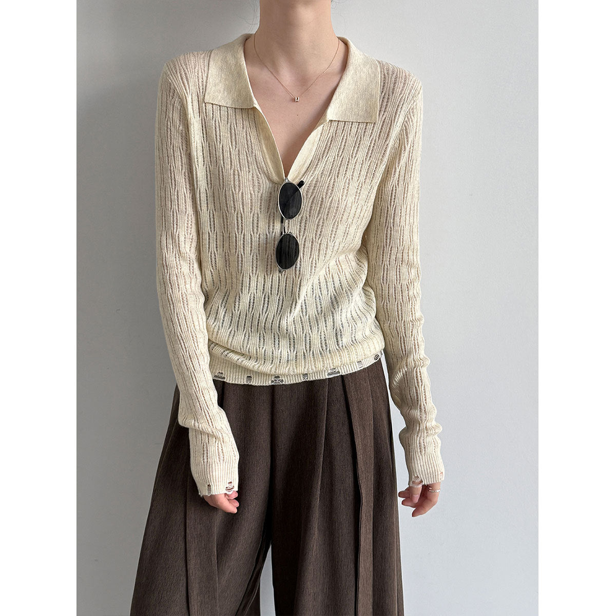 Cable Knit Wool Polo Neck Sweater for Women, Autumn New Style, Classic Preppy Look Base Layer Sweater