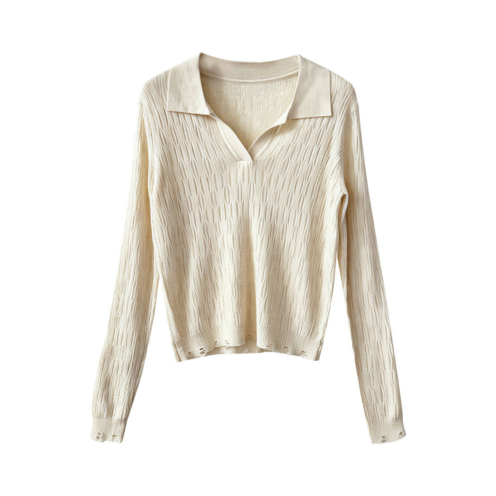 Cable Knit Wool Polo Neck Sweater for Women, Autumn New Style, Classic Preppy Look Base Layer Sweater