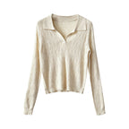 Cable Knit Wool Polo Neck Sweater for Women, Autumn New Style, Classic Preppy Look Base Layer Sweater