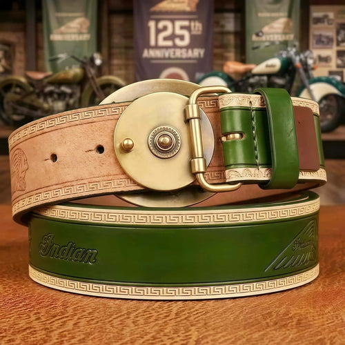 Indian Motorcycle 125th Anniversary Commemorative Leather Belt💋