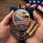 🎁🎉Only $24.99 This Week🌟🎉USA 250th Anniversary Eagle Bolo Tie💋