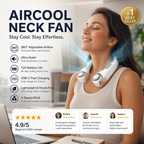 🥳2026 HOT SALE🥳💞50K+ SOLD!🍃 Neck Air Conditioner Fan – Ultra‑quiet, 360° rotating, 3 speeds. Hands‑free cooling, long battery. Summer essential! 🌬️💋