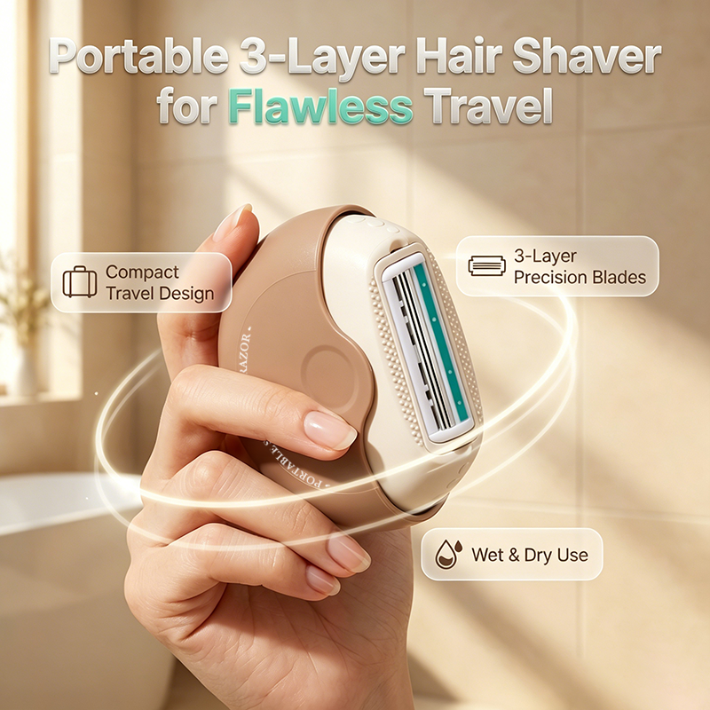 🥳2026 HOT SALE🥳💞50K+ SOLD!⏳✨Portable 3-Layer Hair Shaver with Rotating Cover💋